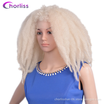 Wholesale Peruvian Glueless Cheap Afro Kinky Curly Braiding Hair Wigs Marley Braiding Lace Front Synthetic Hair Wigs For Women